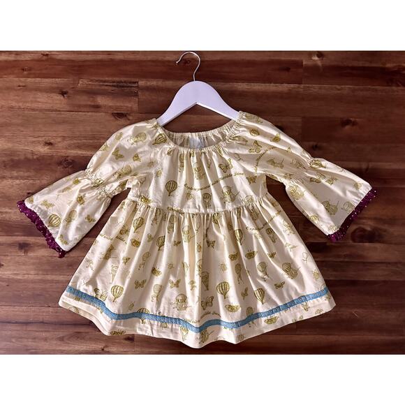 Matilda Jane Paint By Numbers Cream Gold Purple Blue Limelight Peasant Top 6 - Picture 2 of 9